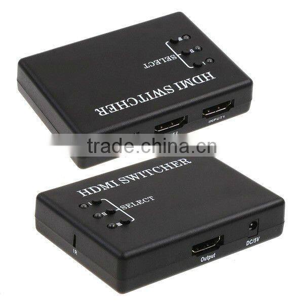 3 Port Mini HDMI Switch Switcher Splitter 1080p Box for HDTV PS3 DVD with Remote