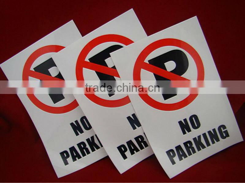 Custom cheap self adhesive no parking pvc sticker