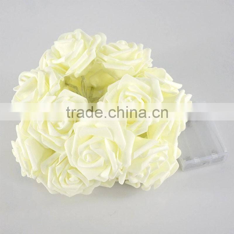 20 LED Rose Flower String Lights for Wedding Garden Party Christmas Decoration Warm White