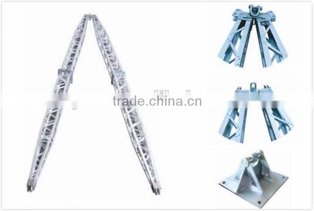 Erection tower tool aluminum alloy A-shape lattice gin pole for pulling rope