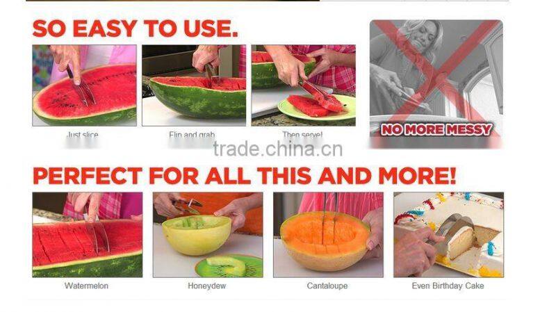 Hot Sale Factory Supply PVC Handle Stainless Steel Watermelon Slicer