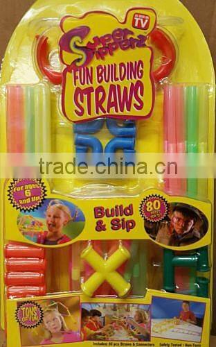 DIY Straws 30 Pieces Fun Straws Drinking with Plastic Straws & Connectors Flexible Funny Plastic DIY Straws