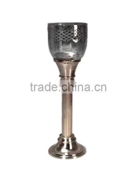 Hurricane Candle Holder With Metal Stand