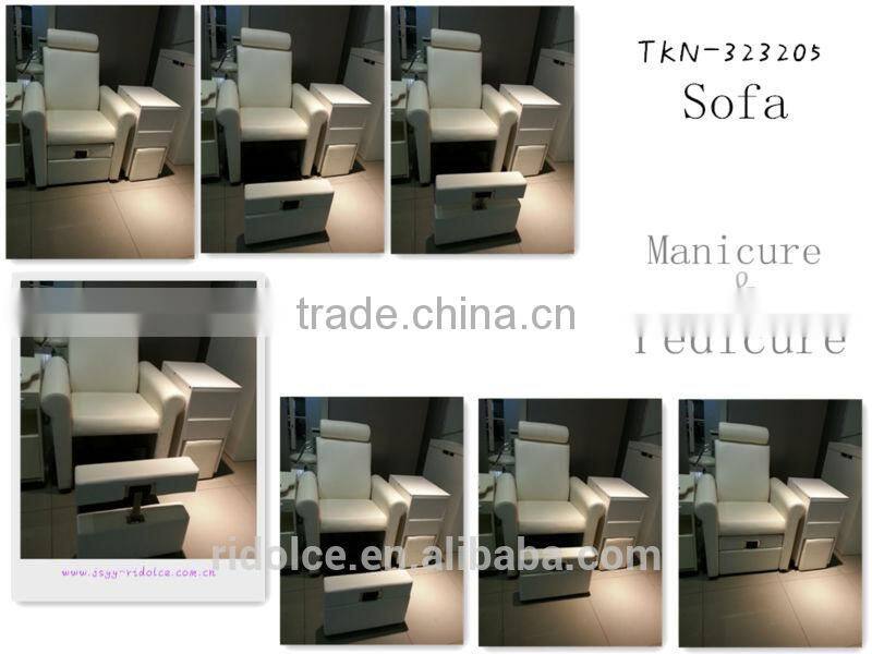 Portable manicure furniture cabinet with movable stool inside for Nail Salon TKN-25723