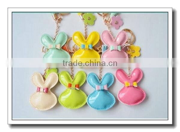 Cute Rabbit design Tassel Leather Keyring