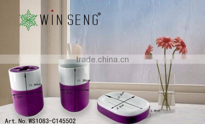 Elegant ceramic bath set hotel bathroom amenity sets