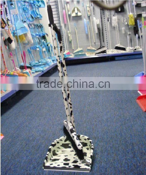 high quality household cleaning printing plastic dustpan with long handle