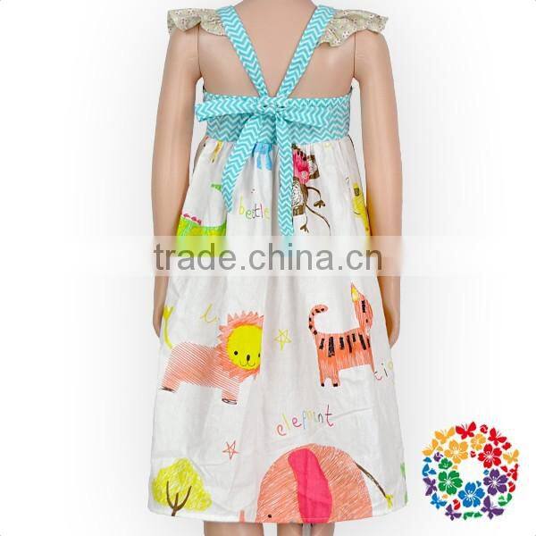 Peasant Flutter Shoulder Halter Floral Girls Summer Dress