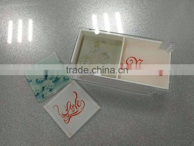 2017 China Factory custom acrylic tea cup coaster/coffee cup coaster