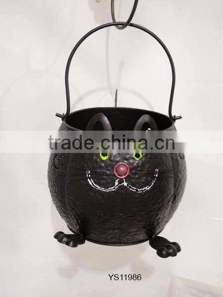 YS11986 14 inch high outdoor flower pots wholesale with cute halloween design made in Xiamen