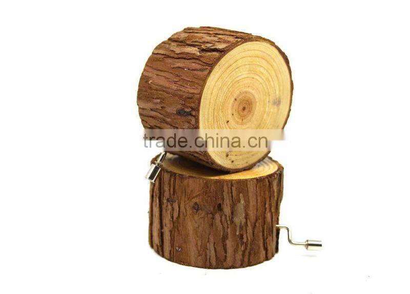 Wooden Music Box, Natural Wood Stump Music Box, Eco-friendly Music Box for Kid Gift