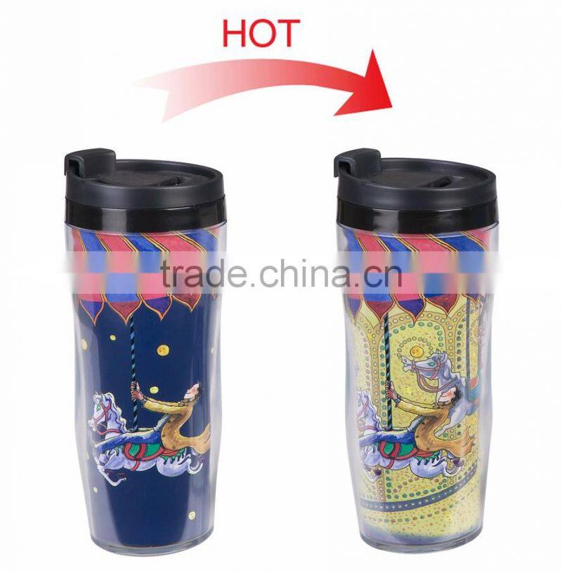 Color changing PS PP inner plastic thermos mug