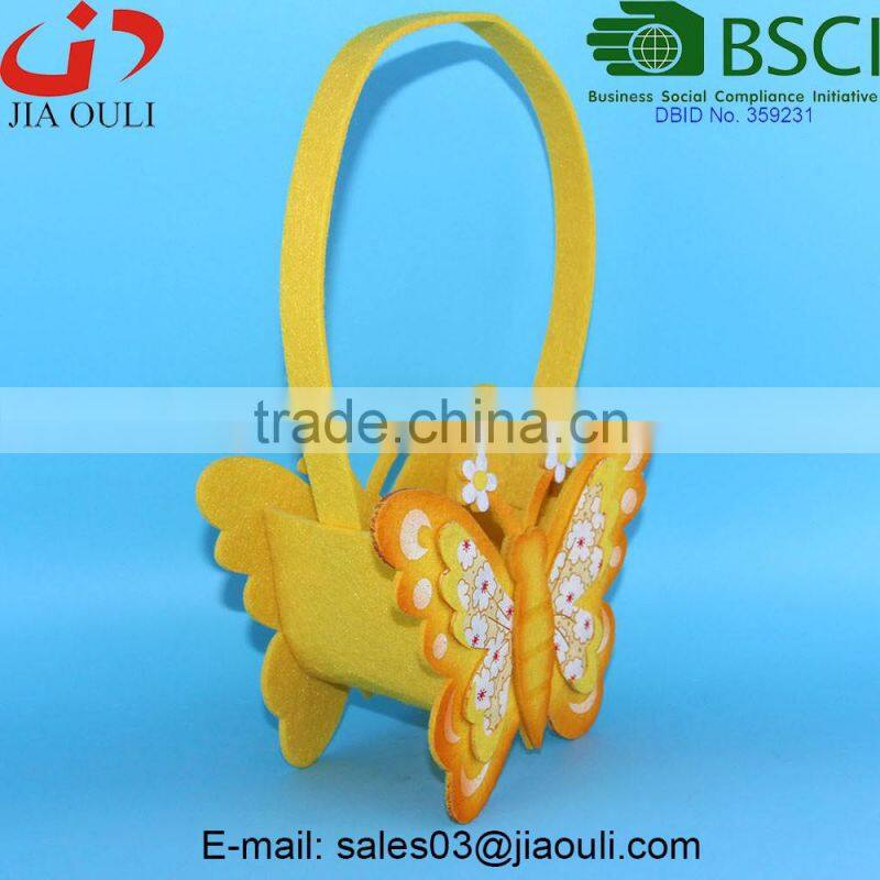 BSCI Audit factory hot design non-woven fabric easter butterfly basket