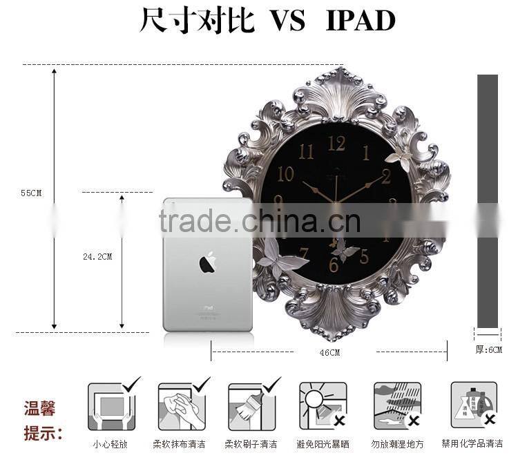 M0019 Momoda Living room Creative fancy elegant 3D flower wall clock Quiet quartz home decoration gold silver art wall clock