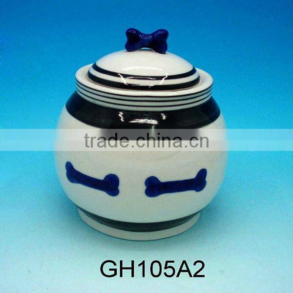 Ceramic craft pet bowl pet feeder pet food storage