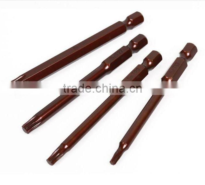 4pcs/set S2 Drill Bits Screwdriver Set Star torx hex wrench T8 T10 T15 T20