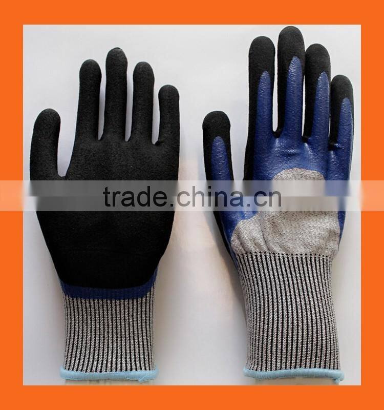EN 388 4543 Hi VIZ Green UHMWPE Liner PU Coating Cut Resistant Gloves,Cool Breathable Garden Gloves