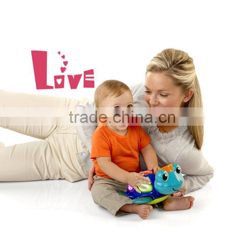 2015 new hot baby toy turtle toy with light and melodies for sale, best turtle gift toy from dongguan ICTI supplier