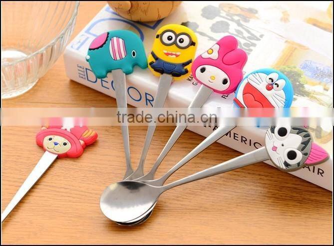 2015 hot sell cartoon food grade plastic stainless steel spoons supplier in China,food grade plastic stainless steel spoons