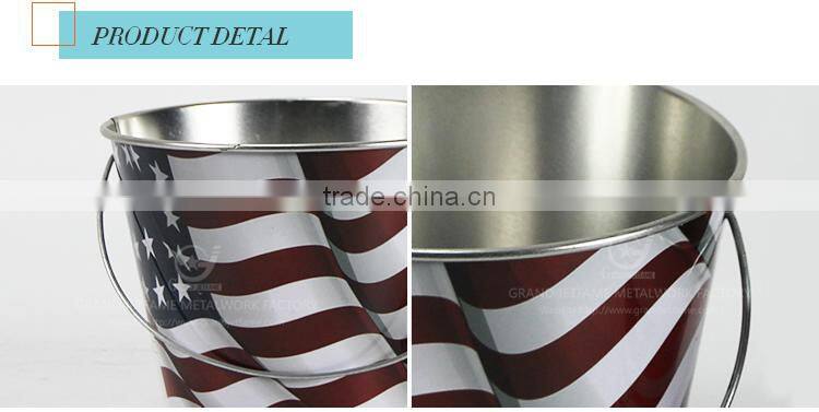 Garden galvanized or iron herb planter metal outdoor flower boxeswith handle