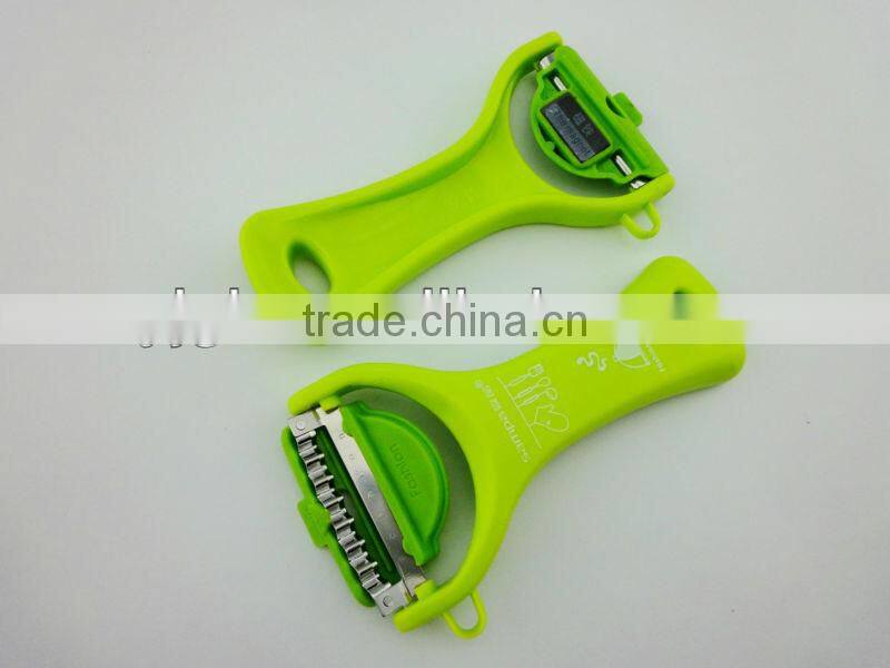 Sampa brand green ABS handle mini kithen gadget vegetable peeler with shell