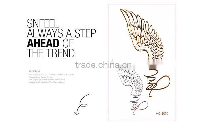 Custom metallic tattoo sticker 3D gold foil water transfer tattoo sticker