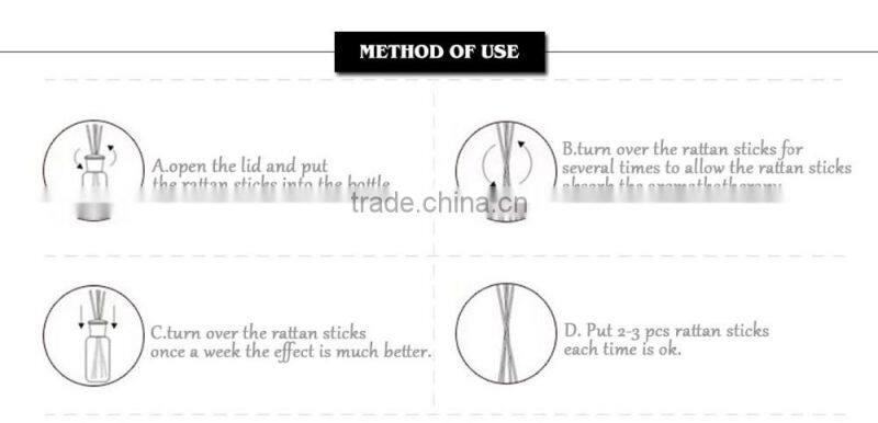 Hot selling black rattan sticks reed diffuser glass bottles wholesale