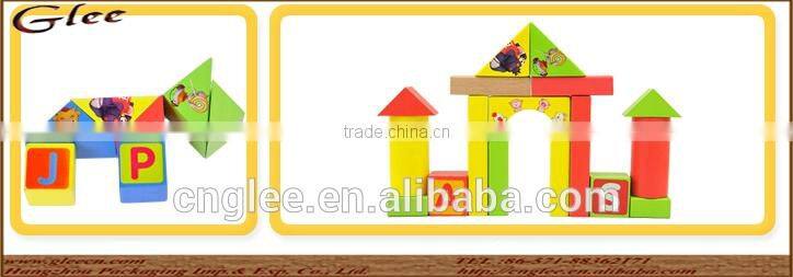 Child educational wooden building block toys