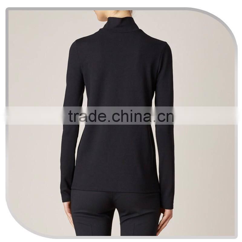 2015 F/W fashion UK simple design front zipper knit sweater