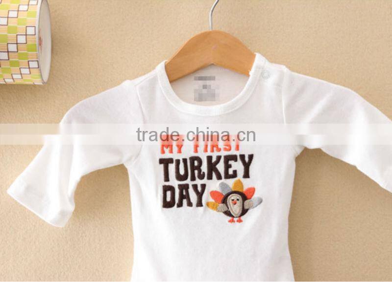 100% cotton white letter print baby girl rompers wholesale