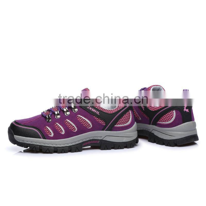 fashion outdoor lightweight climbing shoes hiking for female male lovers, men outdoor hiking boots with leather mesh