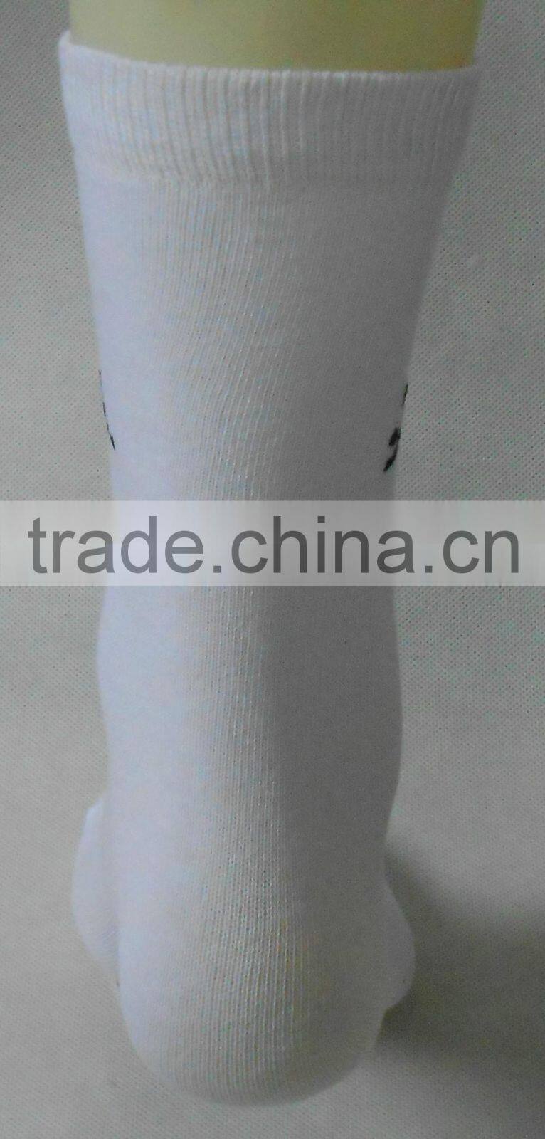 fancy white thin cotton socks with logo