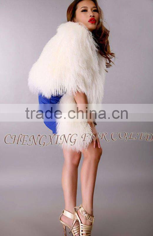 CX-B-91B Genuine Mongolian Sheep Fur Wholesale Shawl