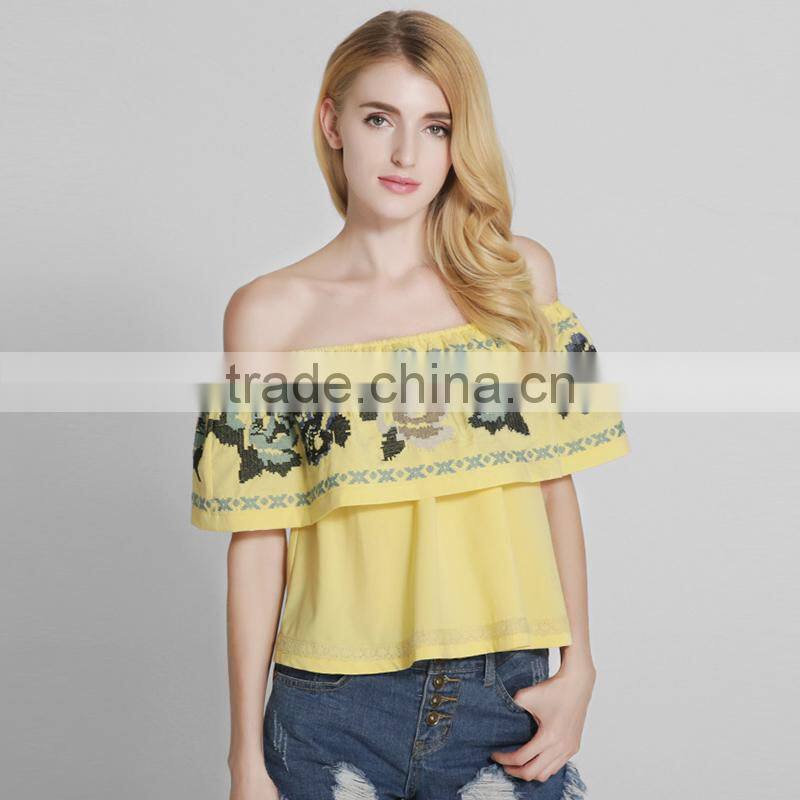 Maxnegio fashion off shoulder women casual blouse designs