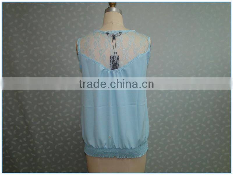2015 Summer New Style Sky Blue Beautiful Women Vest