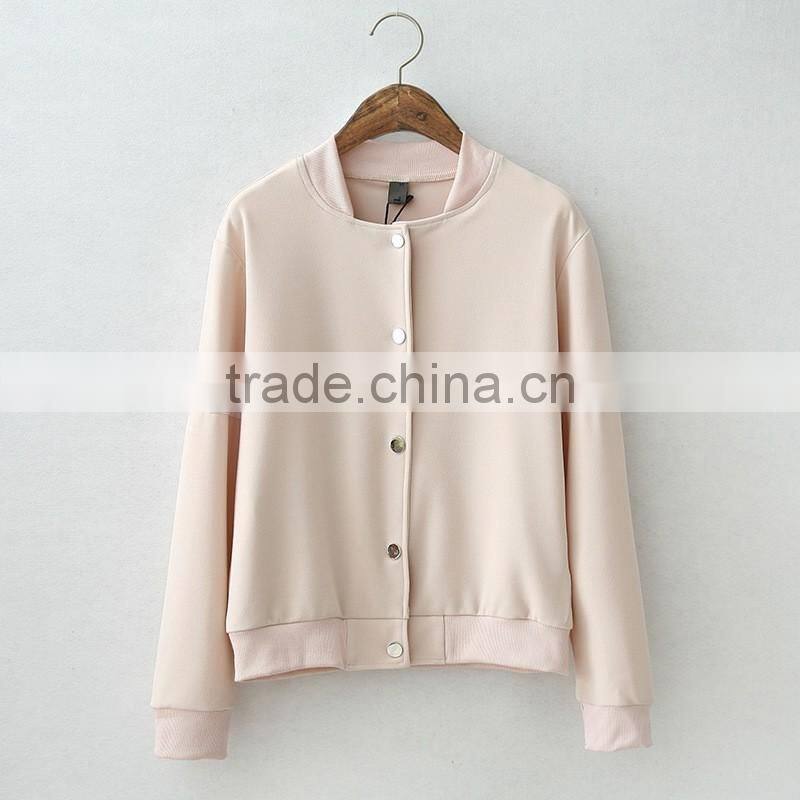 Brand New Cute Baseball Jacket Long Sleeve bomber jacket Stand Collar Slim Womens Coats And Jackets 2016
