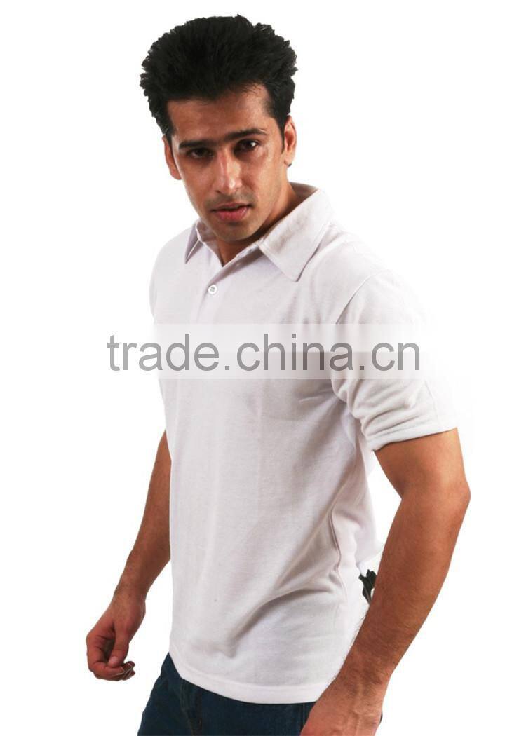 Fashion men's bulk white plain stand neck t-shirt shirt for men polo