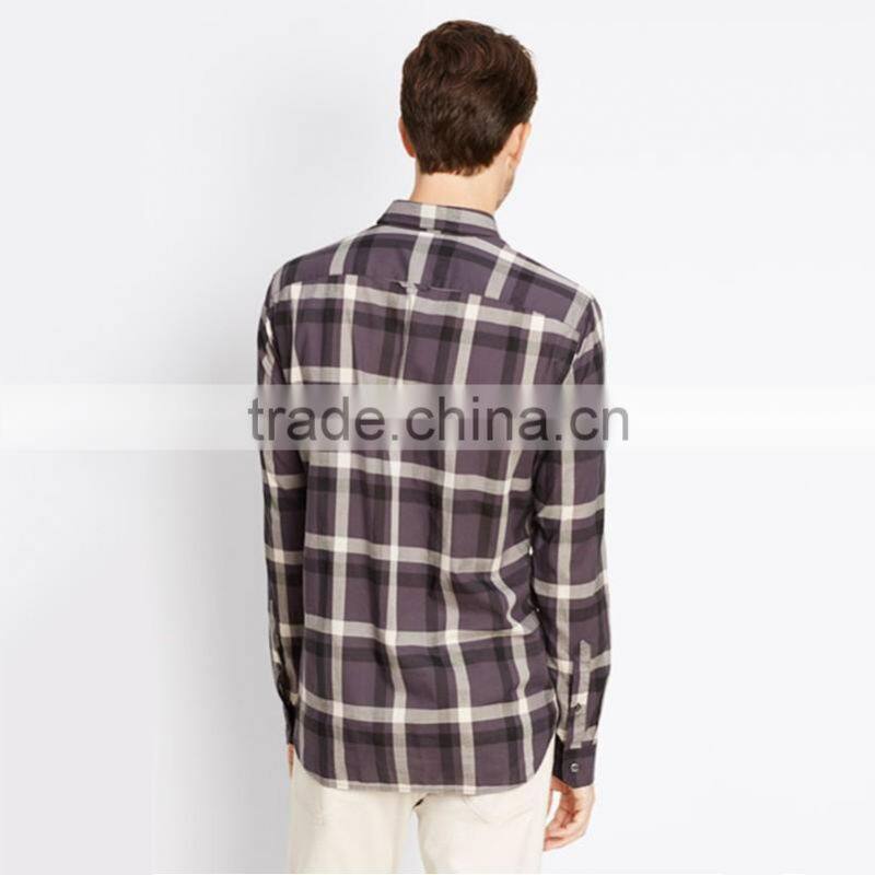 2016 Latest check plaid cotton business shirt thicken flannel check shirts for men