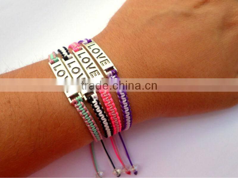 personalized initial letter charm leather bracelets custom logo charms DIY leather bangle best promotion gifts