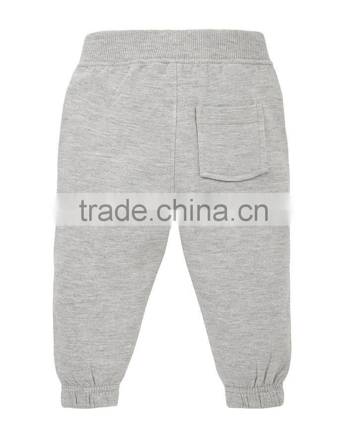 Fashion cheap high quality plain grey child pants wholesale