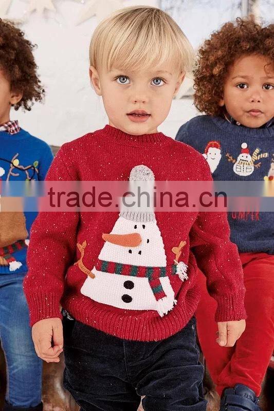 Latest baby knitwear snow pattern infant Christmas sweater design