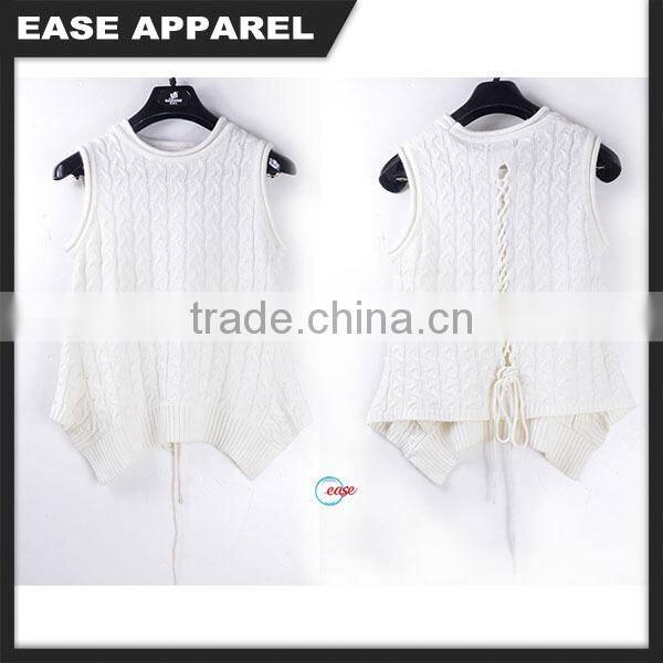 Customized white sweater waistcoat