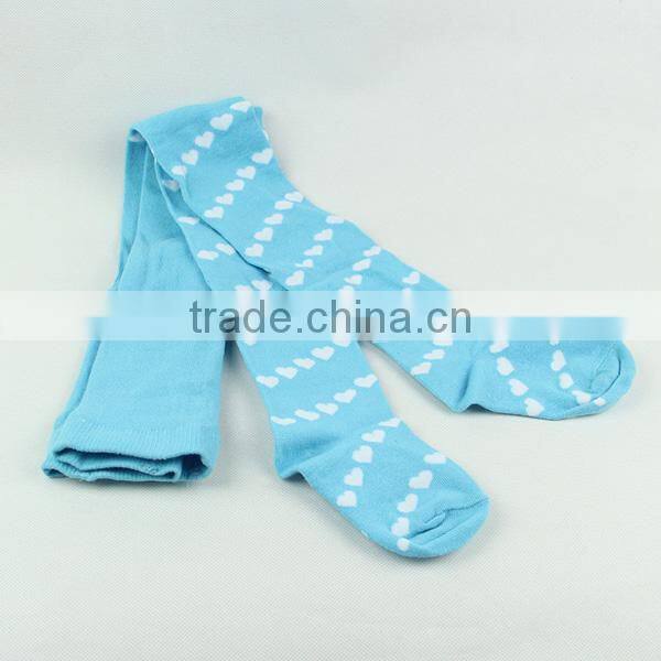 Blue colored children pantyhose with fashion hearts