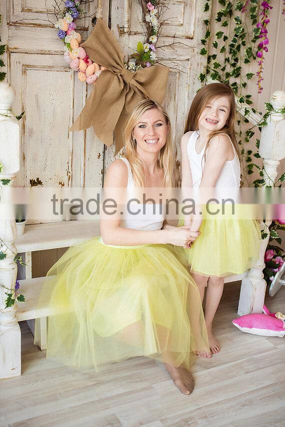 Pretty Set Of Matching Mother Daughter Tutu Dress Short Mini Skirt +Tank+Tops