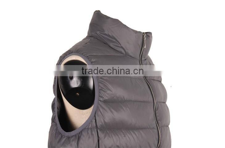 M1081 men sleeveless stand collar down vest