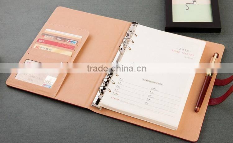 25K PU leather planner with metal buckle custom business organizer agenda emboss/gold stamp logo