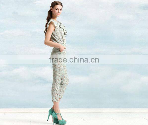 2013 New Design Ladies Printed Jumpsuit