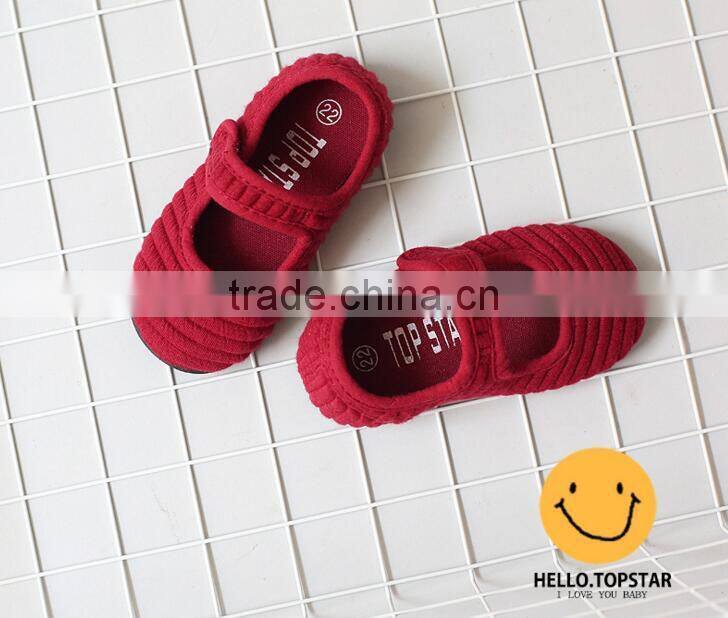 Canvas fabric girl shoes, magic velcro kids shoes