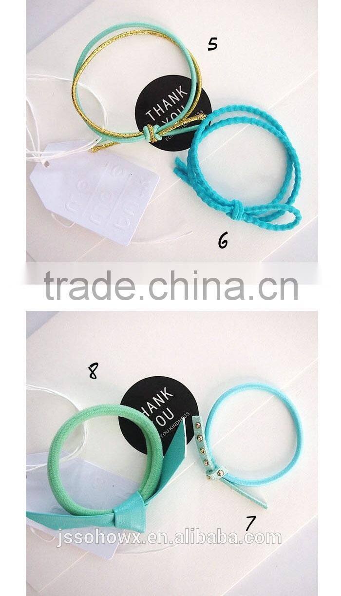 2017 Hot Sale Turquoise Knotted Hair Tie Set