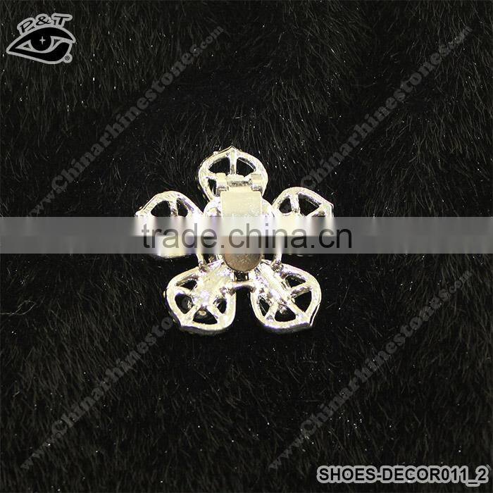 Flower shaped rhinestone ornaments for ladies high heel accessories wedding shoe clips with Metal Clip Jewelry Accessories